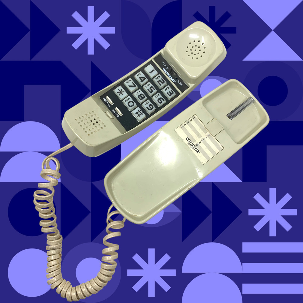 Vintage 1980's Universal Corded Telephone Tel-4050L Off White Landline Phone